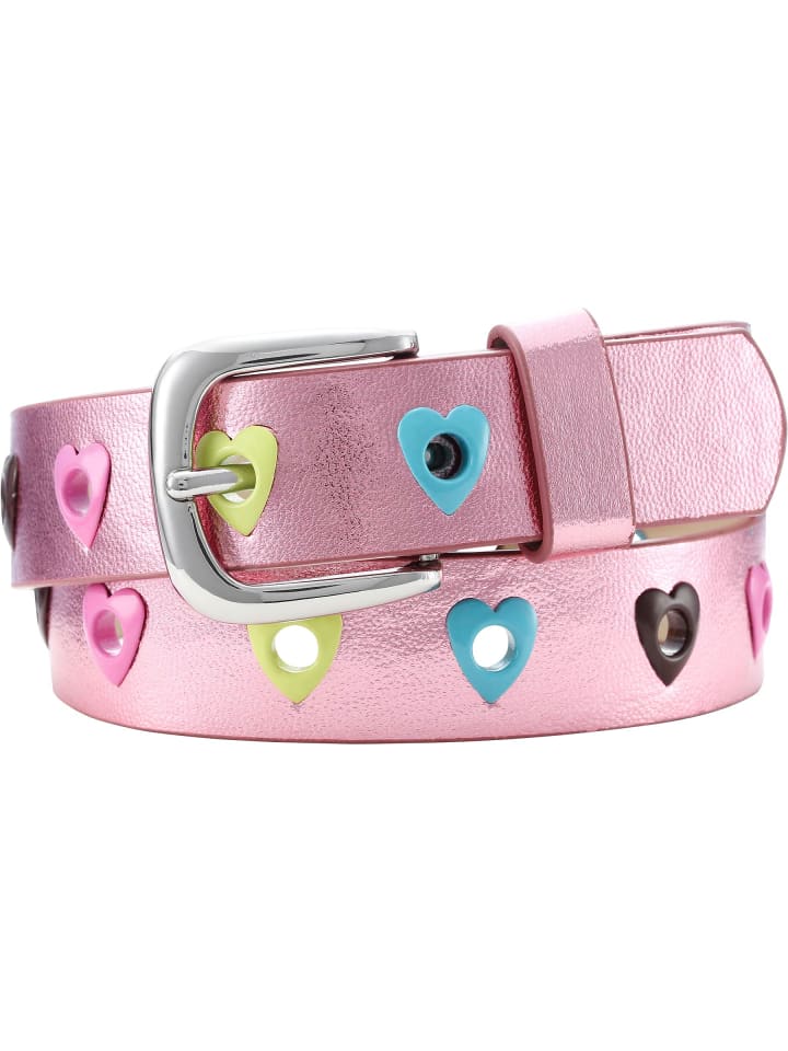 PU-Gürtel Herzchen pink in Pink