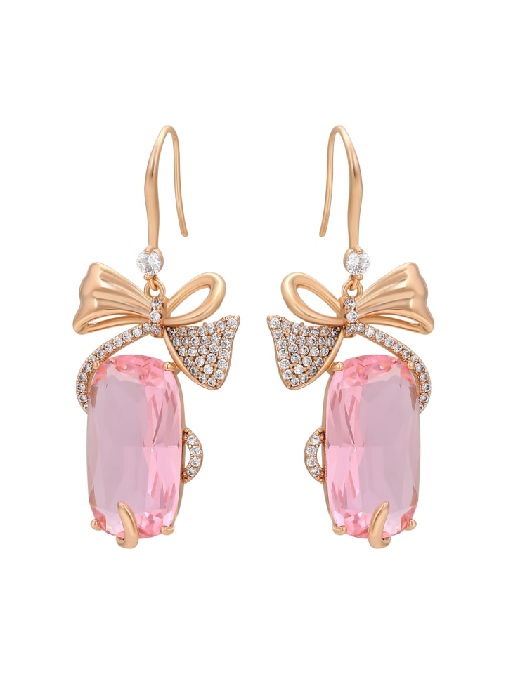 Women Dangle Earrings in Rose Gold Pink