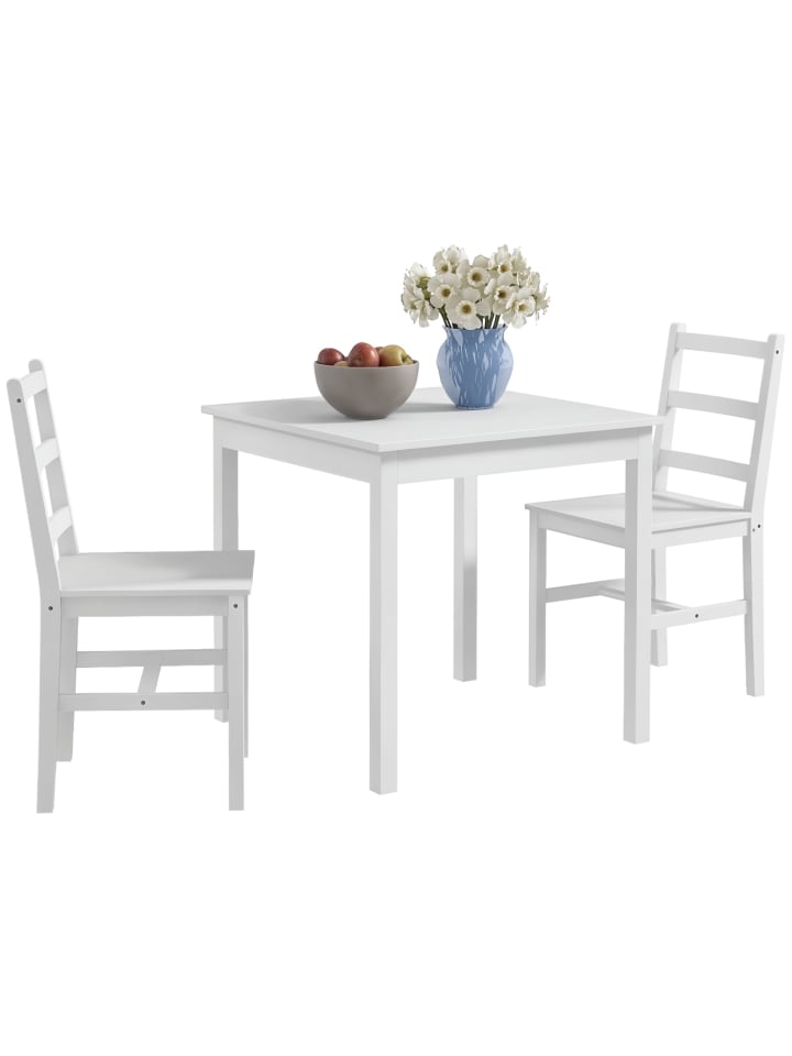 Essgruppe in Weiß 75L x 75B x 75H cm