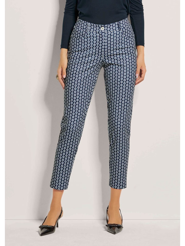 Five-Pocket-Hose in marine / wollweiß / stahlblau