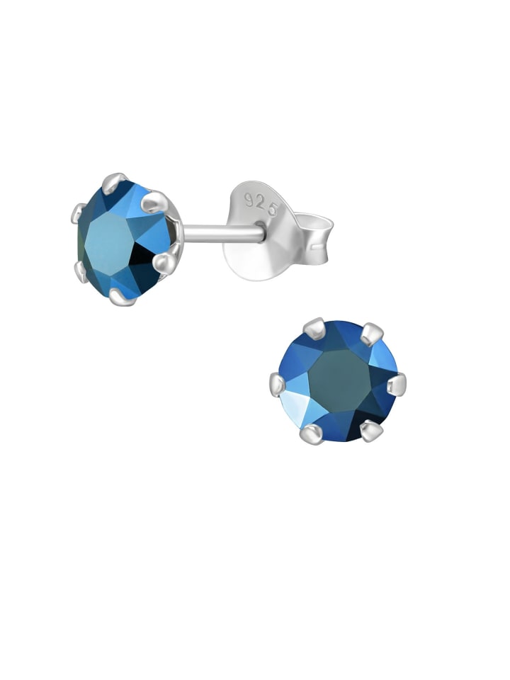 Ohrstecker in Metallic-blau