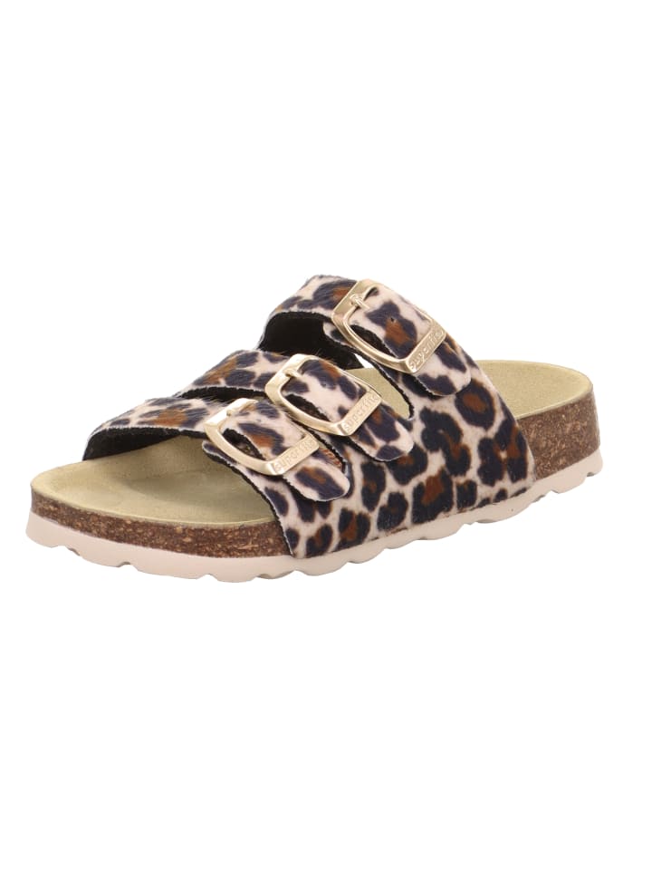 Tieffußbett Pantolette FUSSBETTPANTOFFEL in Beige/Mehrfarbig