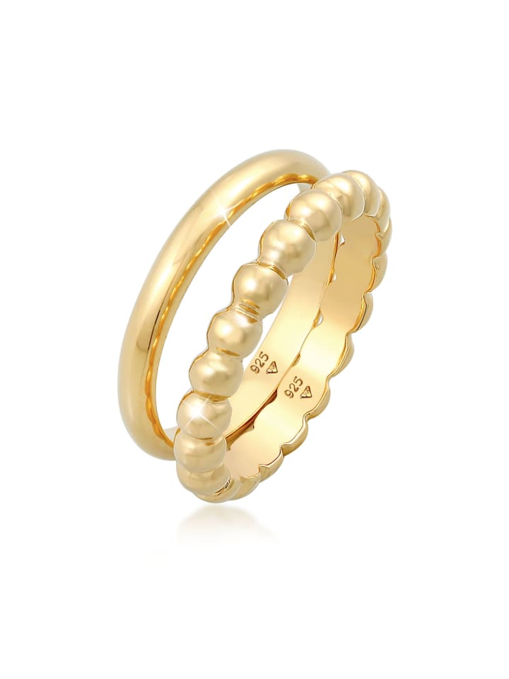 Ring 925 Sterling Silber Ring Set in Gold