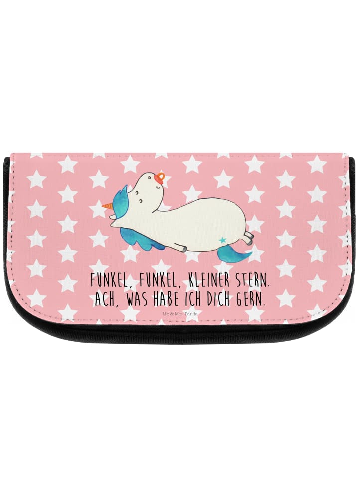 Kosmetiktäschchen Einhorn Schnuller mit Spruch in Rot Pastell