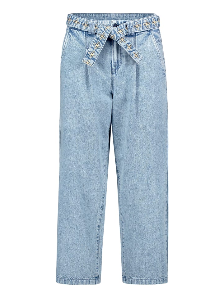 Sommerjeans mit Stickerei in Light Blue Denim