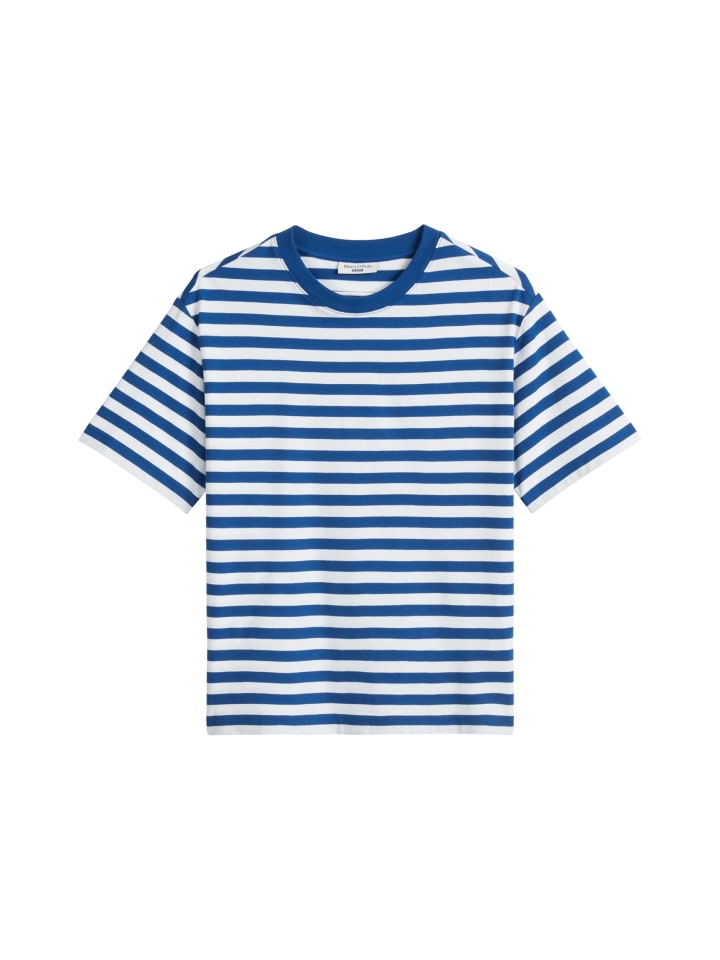 Streifen-T-Shirt regular in Medium Blue