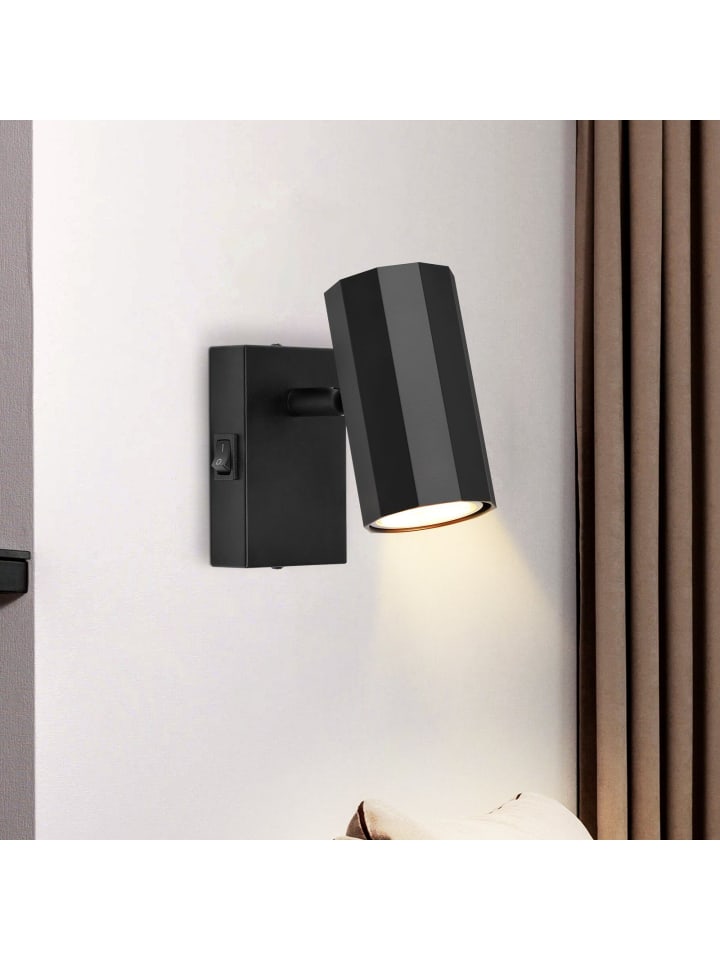 Deckenleuchte 1-flammige GU10 in Schwarz sechseckig Vintage Metall Flurlampe