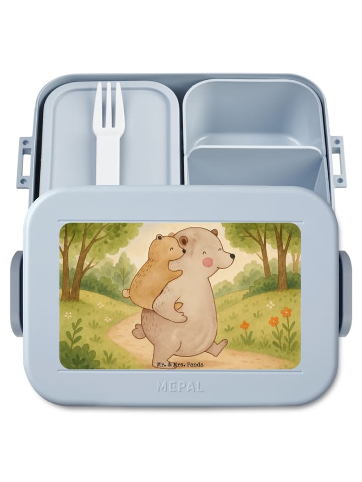 Lunchbox Papa Bär Design ohne Spruch in Blau Pastell