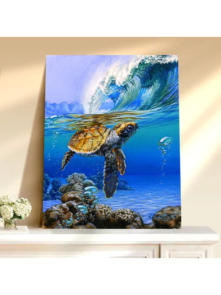 Diamond Painting-"Schildkröte im Meer"
