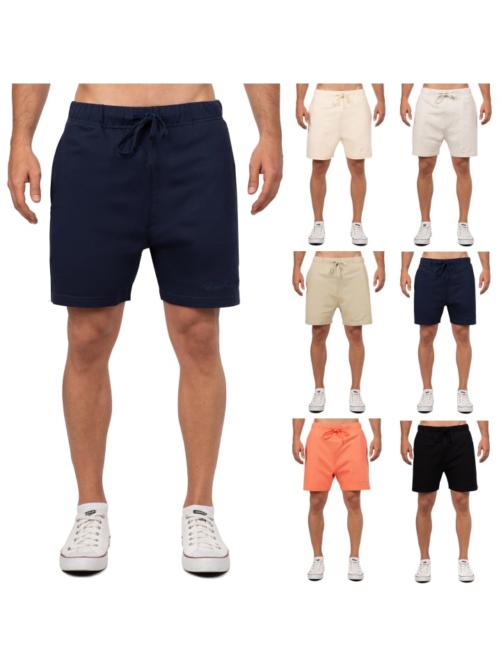Herren Regular Fit Shorts Mid Waist in Black