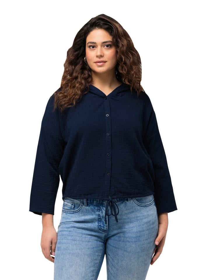Bluse in tintenblau