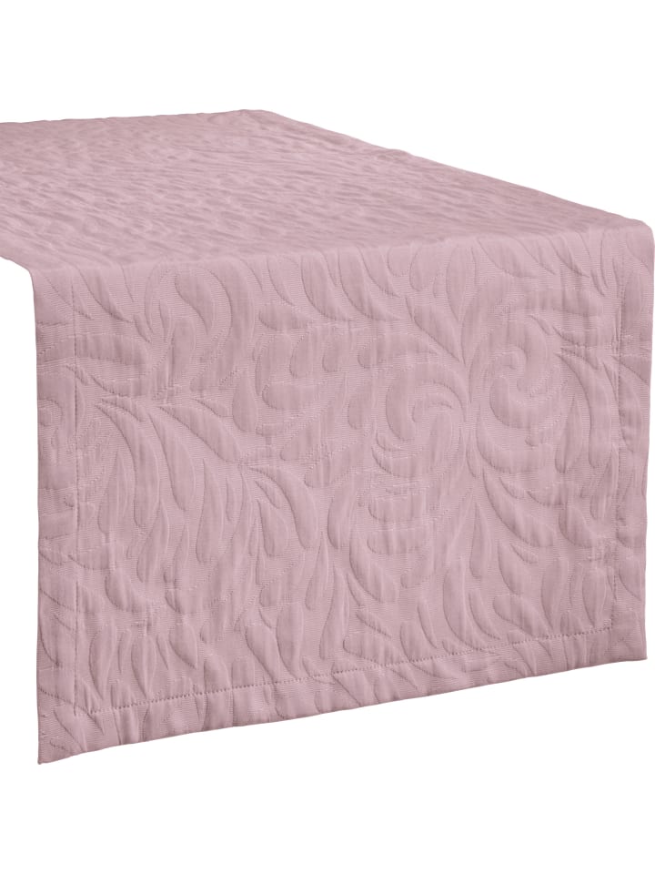 Jacquard, Baumwollmischung Tischläufer Cadiz in altrosé