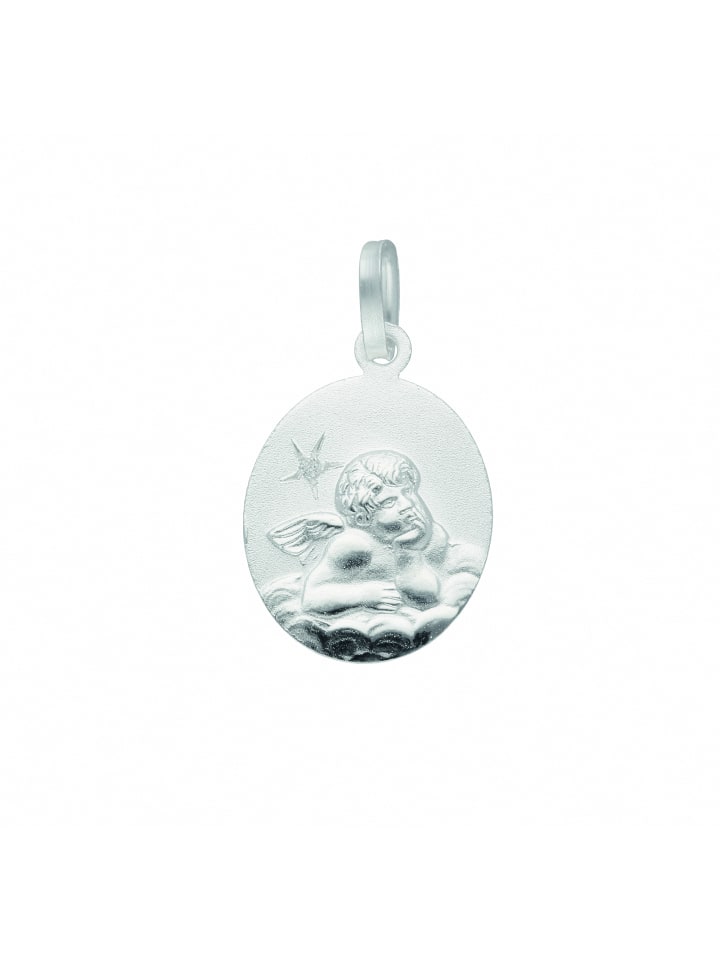 Damen 925 Silber Anhänger Amor mit Diamant in silber