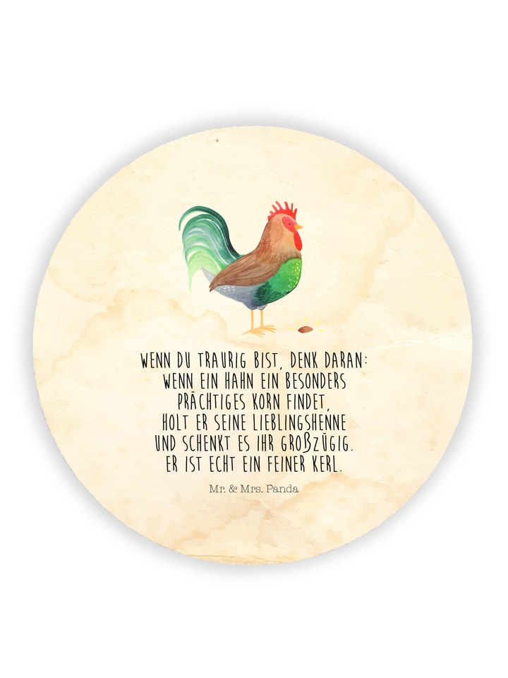 Magnet Hahn Korn mit Spruch in Vintage