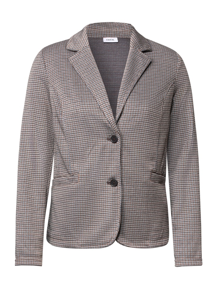 Blazer Houndstooth in Cashmere Beige