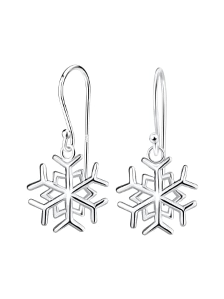 Ohrringe SCHNEEFLOCKE in 925 Sterling Silber, 2-tlg. in silber