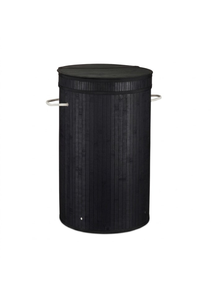 3 x Wäschekorb in Schwarz - (H)63 x Ø40 cm