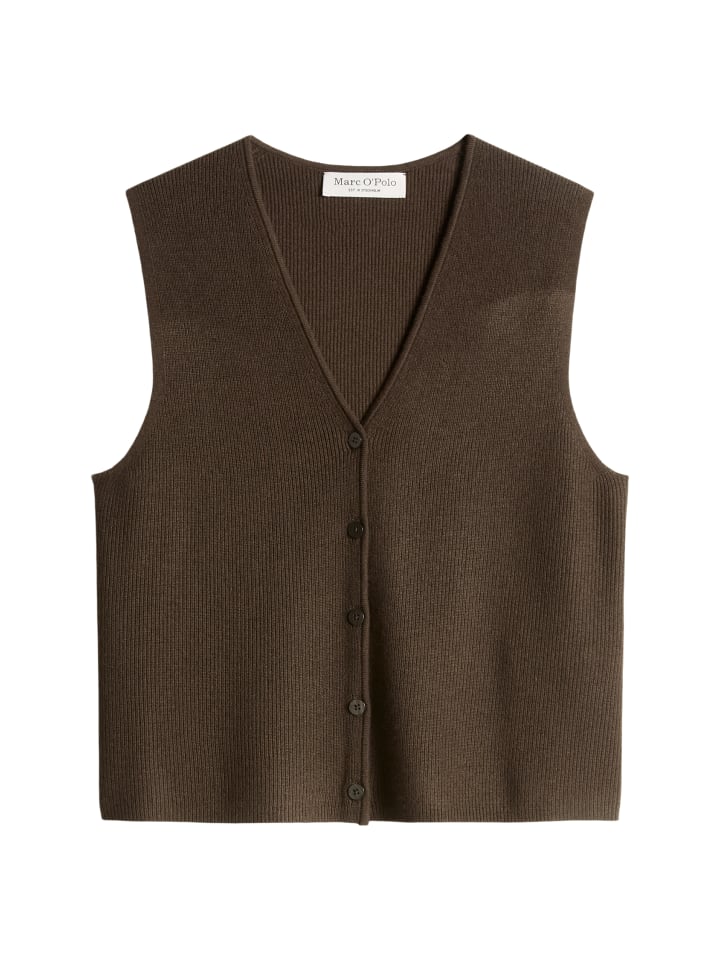 Ärmelloser Cardigan regular in Burnt Coffee