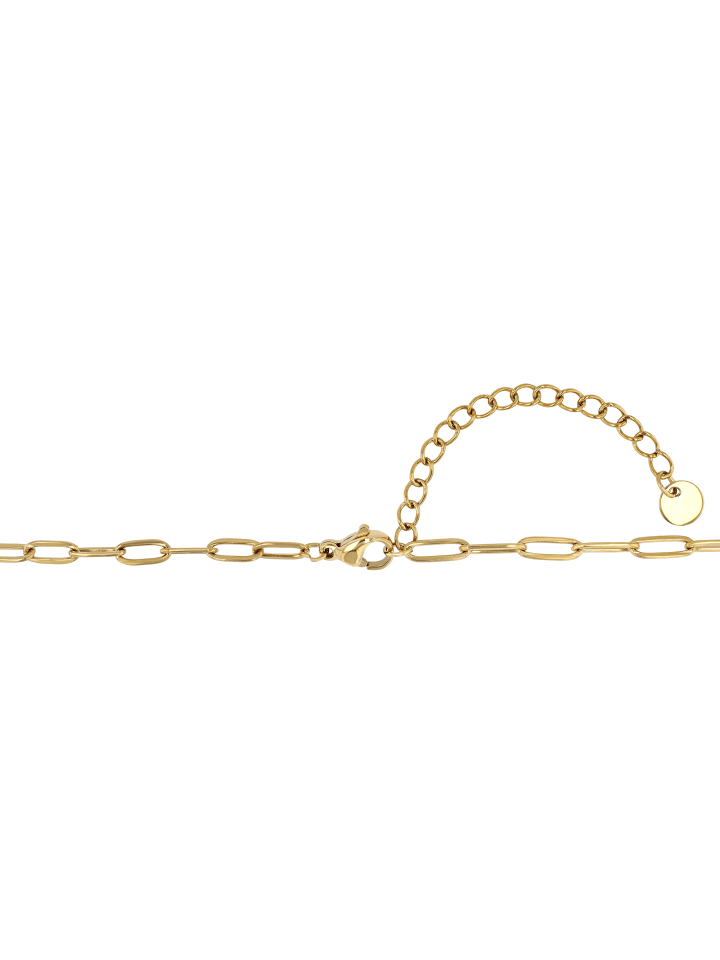 Damen Halskette aus Edelstahl mit Süßwasserperle 40+5 in gold