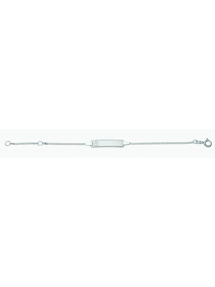 Damen 925 Silber Flach Panzer Armband 14 cm Ø 1,5 mm in silber