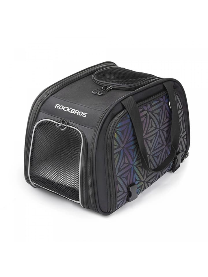Transport-Fahrradtasche Katzen Hunde max. 10kg – Schwarz in Schwarz