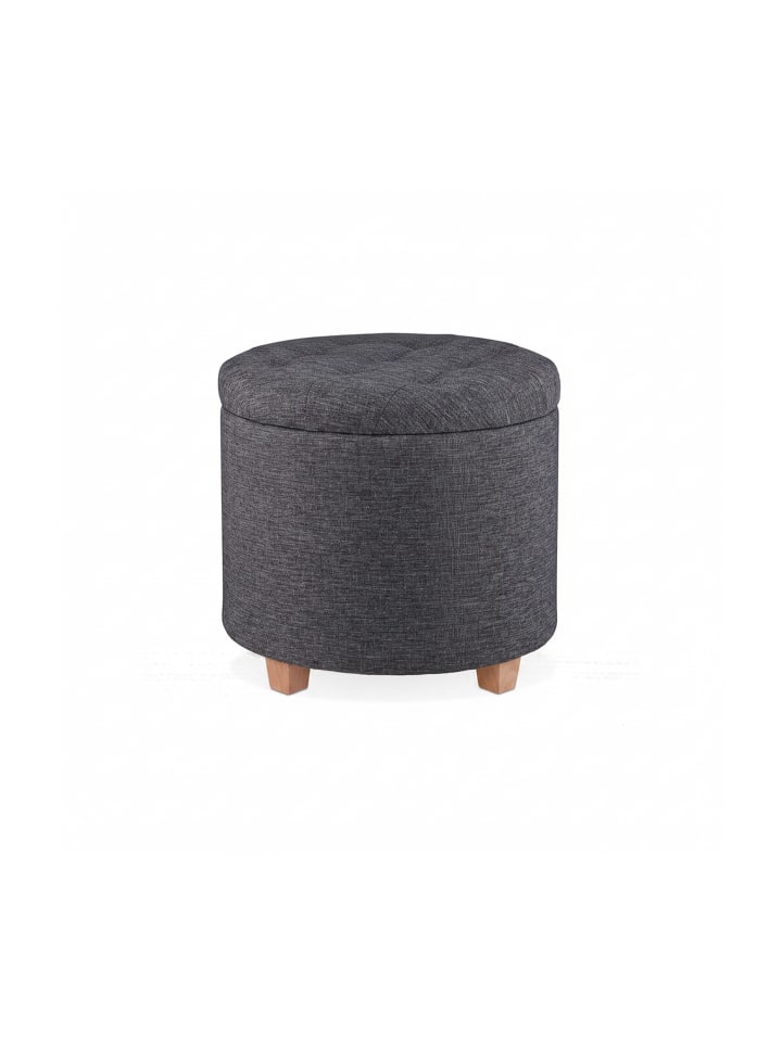 Sitzhocker in Dunkelgrau - (H)41 x (D)44 cm