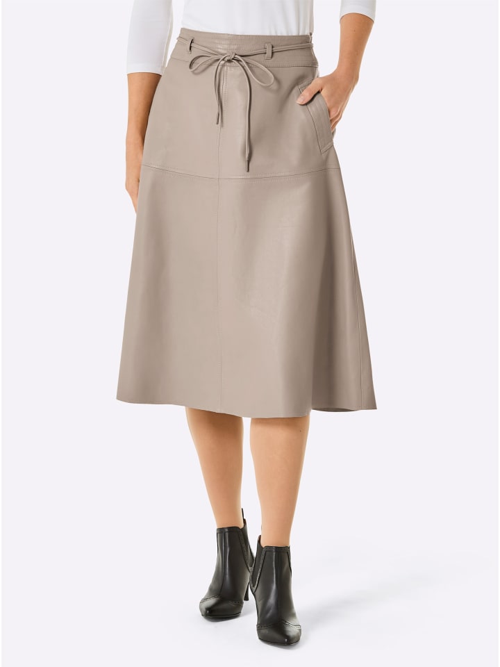 Lammnappa-Lederrock in beige