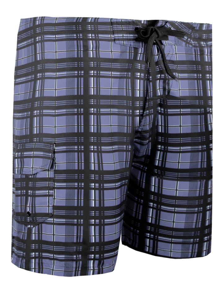 Badehose Kariert in Grau