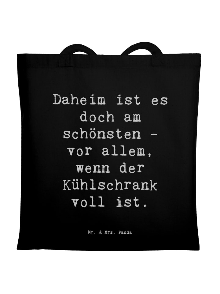 Umhängetasche Spruch Geborgenheit im Zuhause mi... in Schwarz