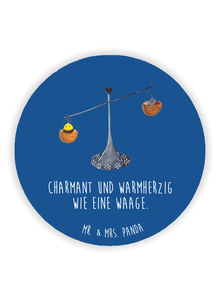 Magnet Sternzeichen Waage mit Spruch in Sternenhimmel Blau