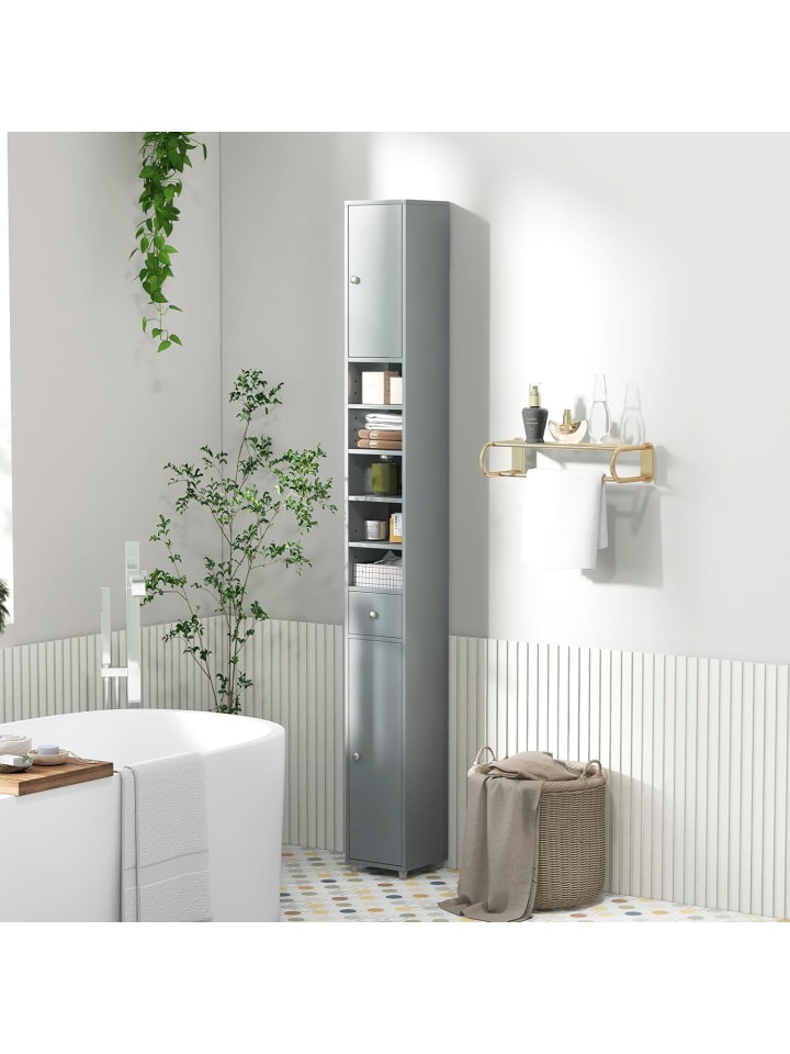 Hochschrank schmal 180 cm in Grau