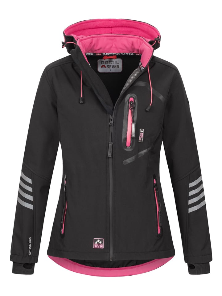 Jacke Arctic Seven Damen Softshelljacke AS186 in Schwarz