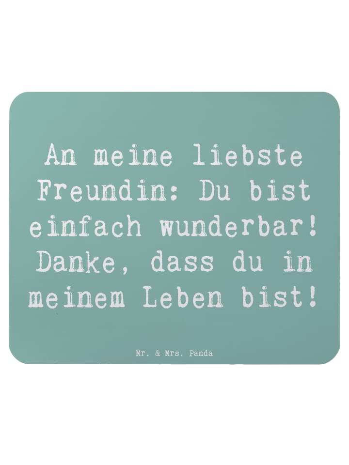 Mauspad Spruch Liebste Freundin mit Spruch in Meeresbrise