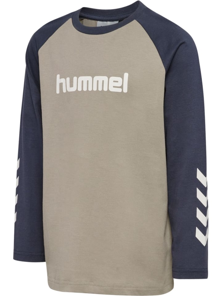 Shirt "Hmljr Logo T-Shirt L/S" in Khaki