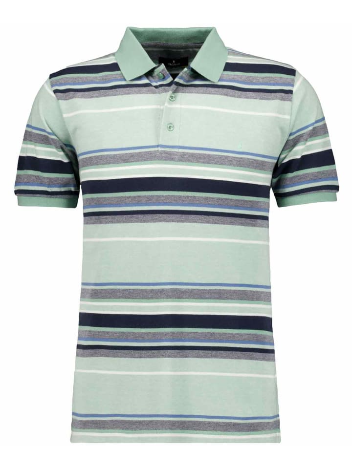 Poloshirt mit Streifen aus Baumwolle in Grun
