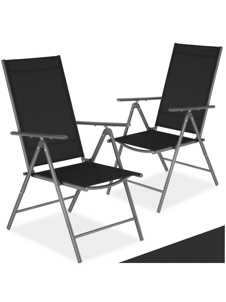 klappbarer Terrassenstuhl mit Textilenem-Gewebe 54,5 x 65 x 107,5 cm
