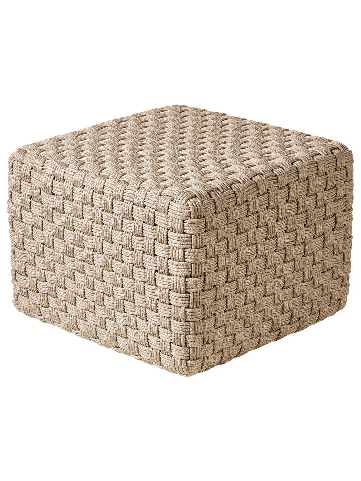 Pouf NALLI in Beige - (W) 50 x (H) 35 x (L) 50 cm