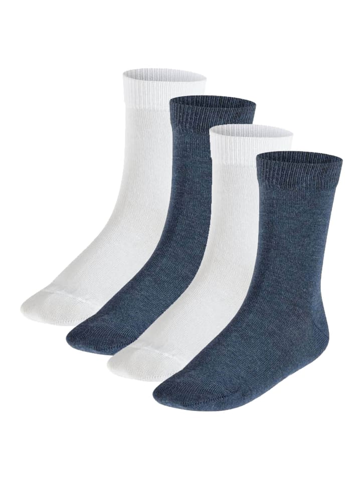 Socken 4er Pack in Weiß/Blau