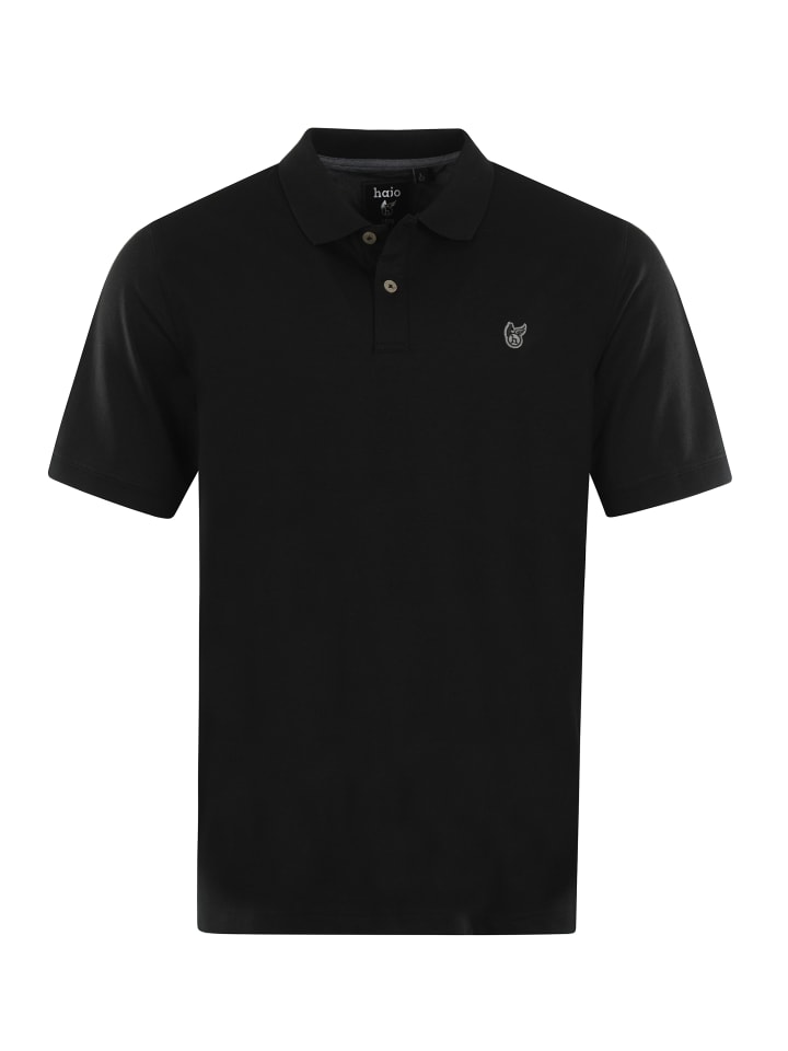 Poloshirt Pique in Schwarz