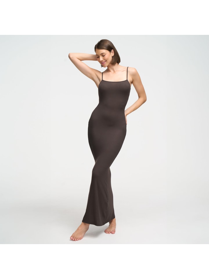 Maxi-Kleid in Aschbraun