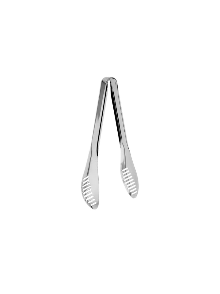 Servierzange aus Edelstahl 24 x 5 cm - Küchenzange für Grill, in Silber