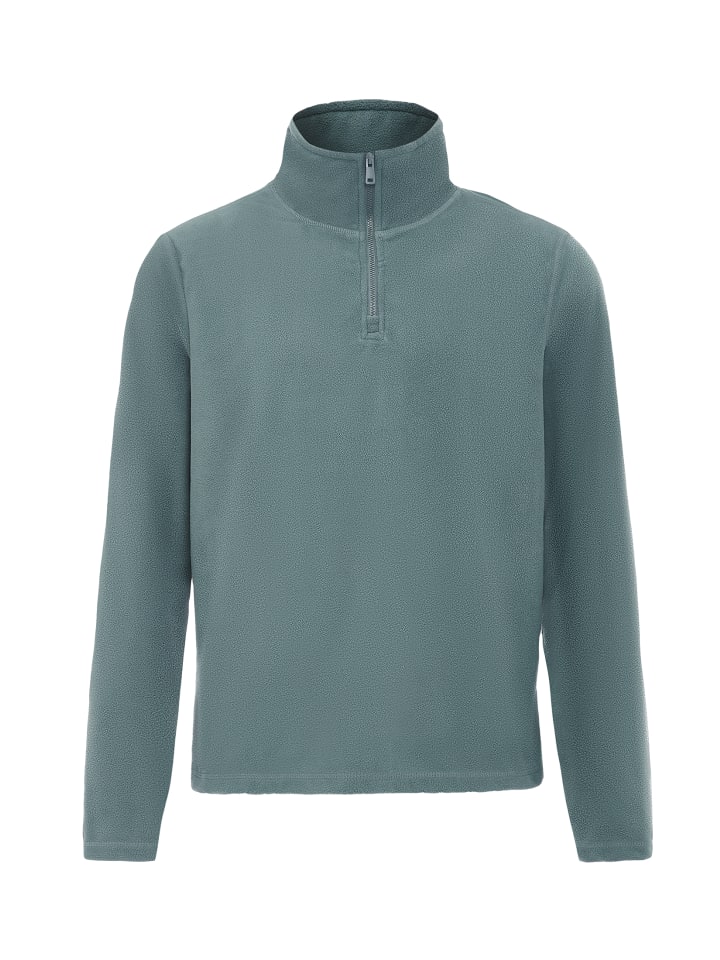 Herren Fleecepullover in Türkis Grau