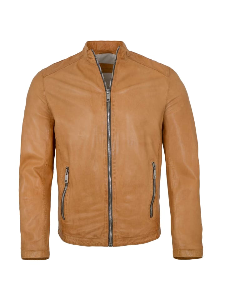 Lederjacke Lammnappa in Maisgelb