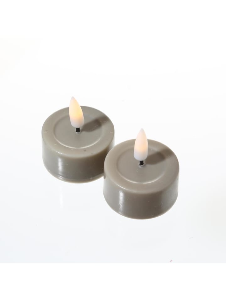 2x LED Teelichter Mia flackernd mit Batterien D: 4,1cm in sand