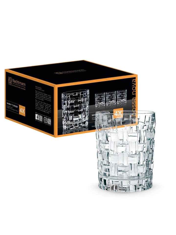 4er Set Whiskygläser Bossa Nova in 330 ml in transparent