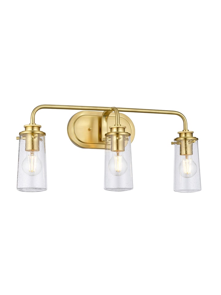 Wandlampe (B)60.3 x (H)25.7 cm in Messing gebürstet Transparent