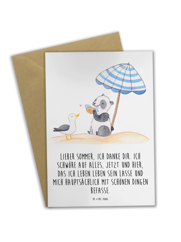 Grußkarte Lieber Sommer mit Spruch in Weiß