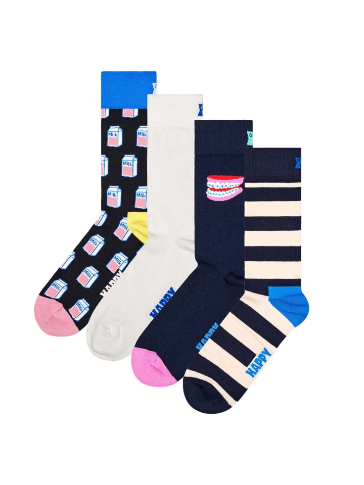 Socken 4er Pack in Milk Cartoon