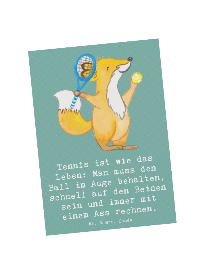 Postkarte Tennis Lebensweisheit mit Spruch in Meeresbrise