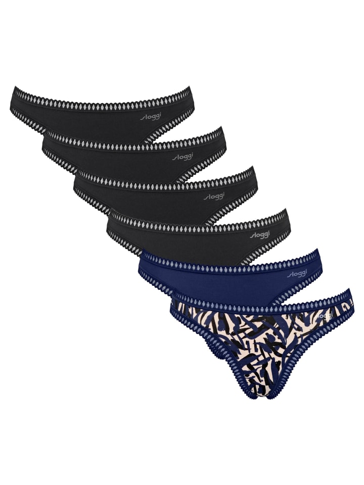 String 6er Pack in Schwarz/Blau
